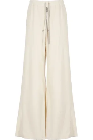 Rick Owens Homme, Pantalons, , Taille: L Pantalon en Coton Ivoire Drkshdw Taille Élastique