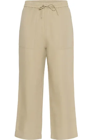 Part Two Femme, Pantalons, , Taille: 48 FR Poivre Blanc Pantalon en Lin Coupe Large