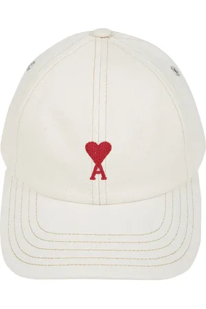 Ami Homme, Accessoires, Blanc, Taille: ONE Size Casquette en coton brodé avec logo