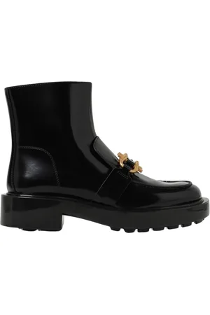 Bottega Veneta Femme, Chaussures, Noir, Taille: 37 EU Bottines Noires à Détail de Chaîne