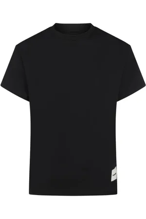 Jil Sander Homme, Tops, Noir, Taille: L T-shirt en coton avec monogramme de marque
