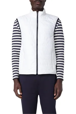 FAY Homme, Vestes, Blanc, Taille: XL Gilet Rembourré Bleu