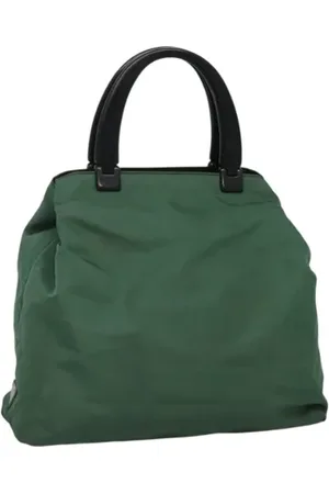 Prada Femme, Pre-owned, Vert, Taille: ONE Size Pre-owned Nylon sacs-main