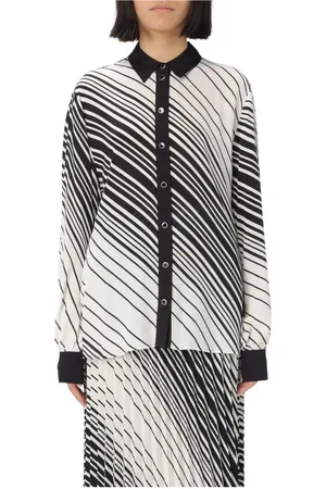 Liu Jo Femme, Blouses et Chemises, Multicolore, Taille: 42 FR Chemisier en Soie Rayé