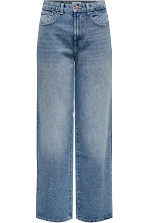 ONLY Femme, Jeans, Bleu, Taille: W29 Jean large avec strass
