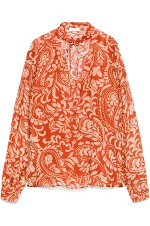 Liu Jo Femme, Blouses et Chemises, Rouge, Taille: 42 FR Chemisier Marron Floral pour Femmes