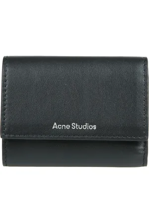 Acne Studios Femme, Accessoires, Noir, Taille: ONE Size Portefeuille Trifold en Cuir avec Poche à Monnaie