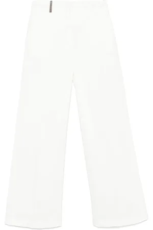 PESERICO SIGN Femme, Pantalons, Blanc, Taille: 40 FR Pantalon Large Blanc Ss25