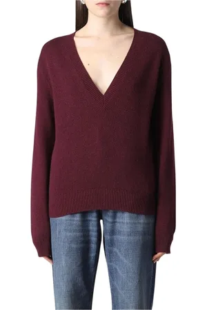 Bottega Veneta Femme, Pulls, Rouge, Taille: 42 FR Pull en Tricot Rouge Luxueux à Col en V