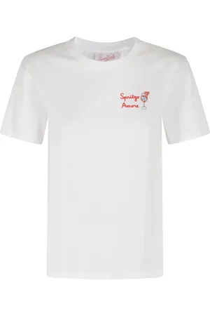 MC2 SAINT BARTH Femme, Tops, Blanc, Taille: 36 FR T-shirt en Coton Blanc Emilie