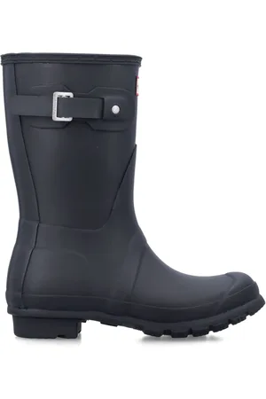 Hunter Femme, Chaussures, Noir, Taille: 38 EU Chaussures Noires Fermées Bottes Courtes Originales
