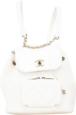 CHANEL Femme, Pre-owned, Blanc, Taille: ONE Size Pre-owned Cuir sacs-dos