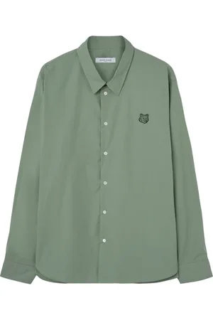 Maison Kitsuné Homme, Chemises, Vert, Taille: M Chemise tête de renard audacieuse