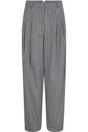 Co`Couture Femme, Pantalons, Gris, Taille: 42 FR Élégant Pantalon Long à Plis à Rayures