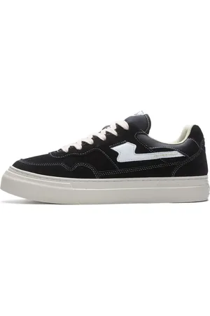 S.W.C. Stepney Workers Club Homme, Chaussures, Noir, Taille: 42 EU Baskets en daim noir blanc S-Strike