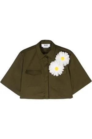 Msgm Femme, Blouses et Chemises, Vert, Taille: 38 FR Chemise Casual