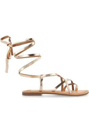 Gioseppo Femme, Chaussures, Jaune, Taille: 37 EU Sandales en cuir doré à lanières