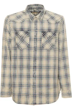Guess Homme, Chemises, Brun, Taille: XS Chemise à manches longues à rayures avec logo