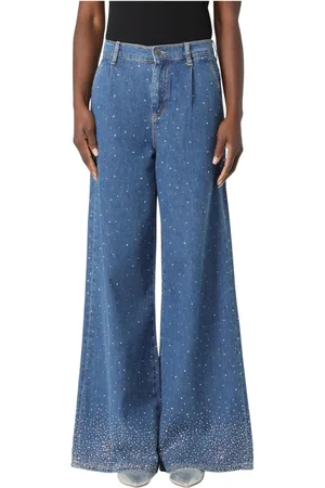 Liu Jo Femme, Jeans, Bleu, Taille: W26 Jean taille haute évasé avec strass