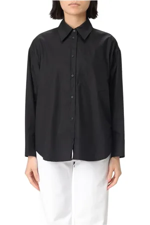 Dondup Femme, Blouses et Chemises, Noir, Taille: 36 FR Chemise Élégante en Popeline de Coton Couleur Sable