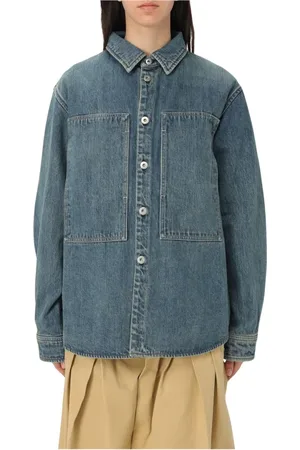 Jil Sander Femme, Blouses et Chemises, Bleu, Taille: 38 FR Élégant Pull Bleu avec Design Chemise