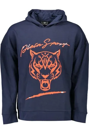 Philipp Plein Homme, Sweatshirts et sweats à capuche, Bleu, Taille: 2XL Pull en Coton Bleu pour Homme à Capuche