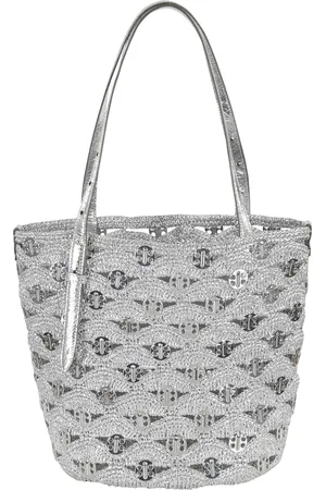 Paco rabanne Femme, Sacs, Gris, Taille: ONE Size Sac à Main Argenté avec Poignées Doubles