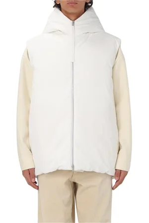 Jil Sander Homme, Vestes, Blanc, Taille: S Gilet de costume blanc à capuche