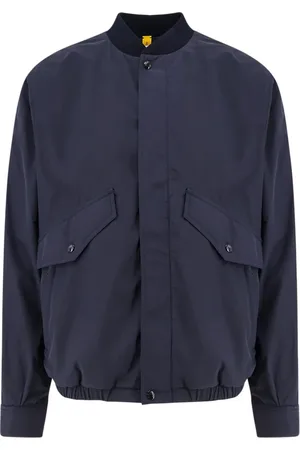 Moncler Homme, Vestes, Bleu, Taille: L Bleu Veste à Fermeture Éclair Cachée Doublée en Maille