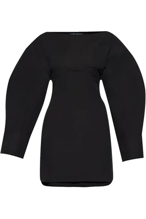 Jacquemus Femme, Robes, Noir, Taille: 38 FR Robe Noire à Col Bateau à Plusieurs Couches