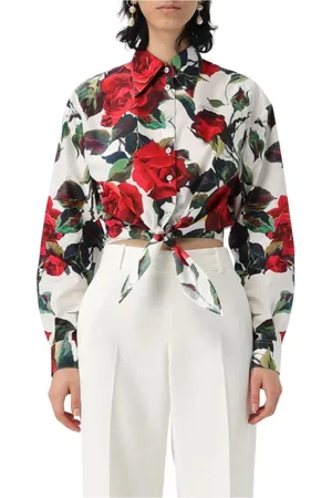 Dolce & Gabbana Femme, Blouses et Chemises, Multicolore, Taille: 42 FR Chemisier Rose à Fleurs et