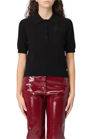 Burberry Femme, Tops, Noir, Taille: 38 FR Polo en Laine Mérinos Noir