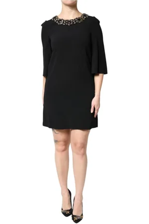 Dolce & Gabbana Femme, Robes, Noir, Taille: 36 FR Robe Mini A-Line ornée de cristaux