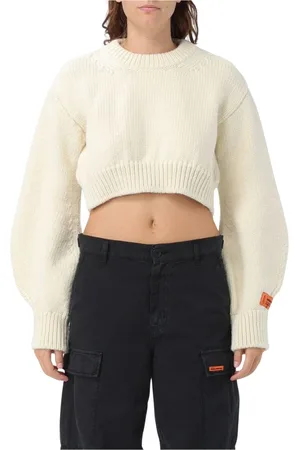 Heron Preston Femme, Pulls, Blanc, Taille: 42 FR Pull en Tricot Blanc Coupe Décontractée