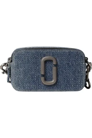 Marc Jacobs Femme, Sacs, Bleu, Taille: ONE Size Pochette en Denim ornée de cristaux