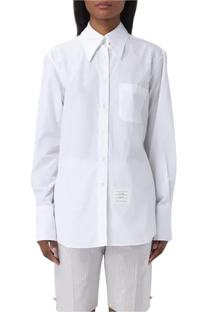 Thom Browne Femme, Blouses et Chemises, Blanc, Taille: 36 FR Chemise Classique en Popeline de Coton