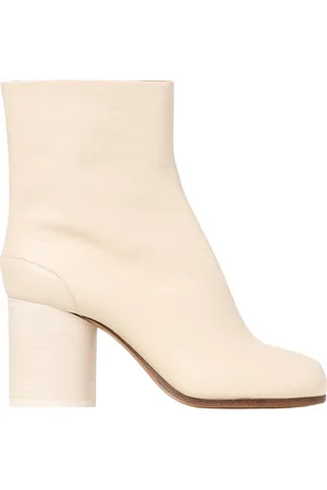 Maison Margiela Femme, Chaussures, Blanc, Taille: 40 EU Bottines Blanches en Cuir Talon Bloc