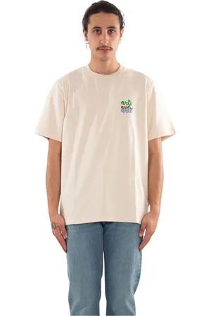 Arte Antwerp Homme, Tops, , Taille: L T-shirt crème avec logo Triple Style