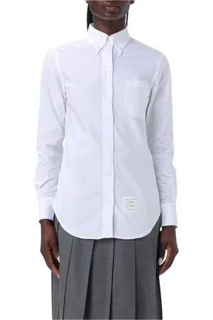 Thom Browne Femme, Blouses et Chemises, Blanc, Taille: 38 FR Chemise Blanche Classique Style Élégant