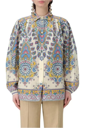 Etro Femme, Blouses et Chemises, Multicolore, Taille: 40 FR Chemise Blanche en Coton Paisley