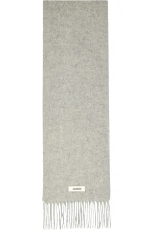 Jacquemus Unisex, Accessoires, Gris, Taille: ONE Size Écharpe grise à franges