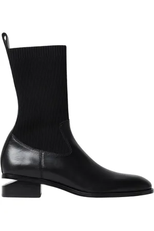 Alexander Wang Femme, Chaussures, Noir, Taille: 39 EU Botte Tricotée Noire Talon Bas