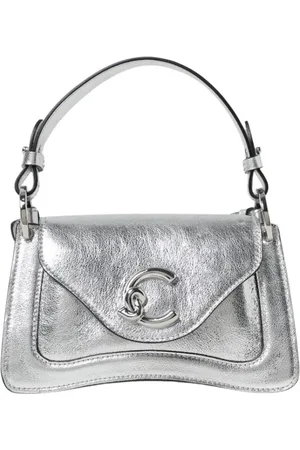 Coccinelle Femme, Sacs, Gris, Taille: ONE Size Sac à Main en Cuir Métallique Noir