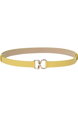 Fabiana Filippi Femme, Accessoires, Jaune, Taille: S Ceinture en cuir avec double boucle en anneau