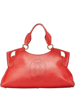 Cartier Femme, Pre-owned, Rouge, Taille: ONE Size Pre-owned Cuir cabas