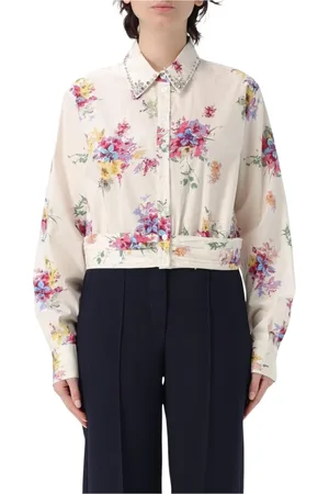 Liu Jo Femme, Blouses et Chemises, Multicolore, Taille: 40 FR Chemise à imprimé floral et col orné de cristaux