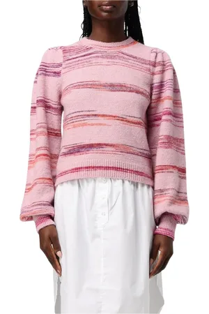 Baum und Pferdgarten Femme, Pulls, Rose, Taille: 40 FR Pull à Rayures Manches Bouffantes