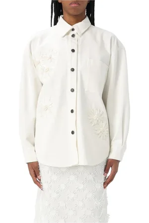 Msgm Femme, Vestes, Blanc, Taille: 38 FR Blazer en Coton Floral