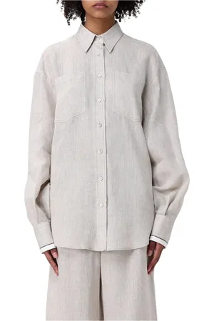 Brunello Cucinelli Femme, Blouses et Chemises, , Taille: 42 FR Chemise Oversize en Lin