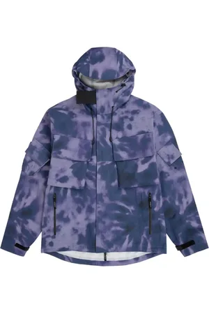 BOILER ROOM Homme, Vestes, Violet, Taille: L Veste Coquille Tie-Dye Violette Imperméable Coupe-vent